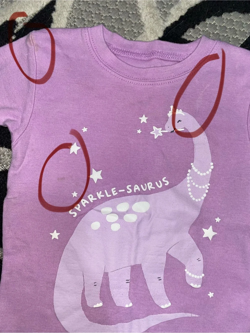 Carter’s Girls' Lavender 'Sparkle-Saurus' Short Pajama Set 18 Months